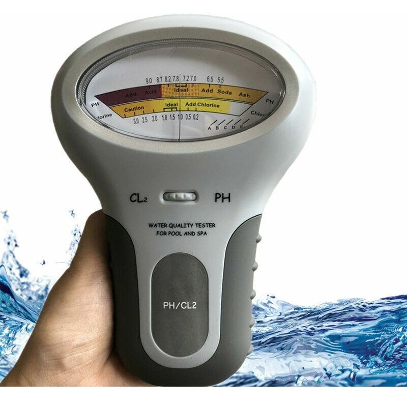2-in-1 Ph- Und Chlor-tester – Poolwasser-qualitätsanalysator – Präzise Messung Von Ph- Und Chlorgehalt – Einfach Ablesbares Lcd-display