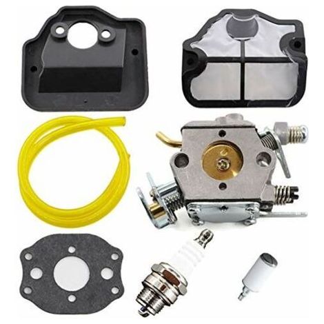 Fenoplastica Ersatzvergaser Für Husqvarna Kettensägen 36, 41, 136, 137, 141, 142, Inklusive Zündkerzen- Und Luftfiltersatz, Ersetzt Die Nummern 530071987, 530035482, 530029811.