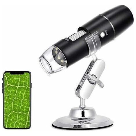 Fenoplasticaulisem – 50x-1000x Wlan-digitalmikroskop – 8 Leds – Kompatibel Mit Android- Und Ios-smartphones/tablets – Einstellbare Brennweite 0-40 Mm