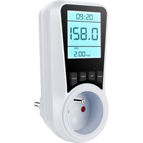 Fenoplastica Wattmeter-steckdosen-energiezähler, Energieverbrauchsmessung Mit 7 Überwachungsmodi, Hintergrundbeleuchtetes Lcd-display, Stromverbrauchs-steckdose Zur Energieeinsparung, Überlastschutz