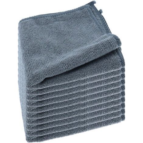 Fenoplastic Packung Mit 10 Mehrzweck-mikrofasertüchern, Streifenfrei - Abmessungen: 30 X 30 Cm (grau)