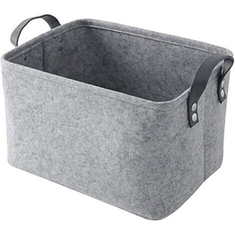 Fenoplastica Filz-aufbewahrungskorb, Wäschekorb, Faltbare Aufbewahrungsbox, Aufbewahrungskorb Mit Griff, Geeignet Für Kleidung, Kleiderschrank, Büro, Kinderzimmer, Grau