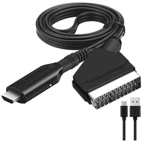 Fenoplastica Pritel Zu Hdmi Konverter Mit Hdmi-kabel, Für Full Hd 720p/1080p Fernseher, Dvd-, Vhs- Und Videorecorder