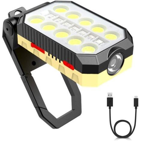 Fenoplastica Tragbarer Led-fluter, 1500 Lumen, 4800 Mah Akku, Wiederaufladbare Led-laterne, 30 W, Tragbare Laterne Mit Usb-taschenlampe, 4 Leuchtmodi, Arbeitsleuchte Mit Magnetfuß Und Haken