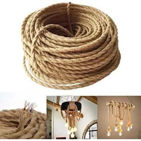 Fenoplasticaled Beleuchtungs-elektrokabel, 3-adrig, Leinen, 3 X 0,75 Mm², 10 M, Retro-industrie-stromkabel Mit Flechtung Für Pendelleuchten Und Diy-zubehör