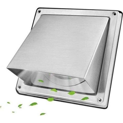 Fenoplastica 100 Mm Quadratisches Edelstahl-lüftungsgitter, Xu, Lüftung Mit Rückschlagventil, Xu, Luftabdeckung Zum Schutz Vor Insekten Und Vögeln, Schützt Kzq-schornsteine - Kzq