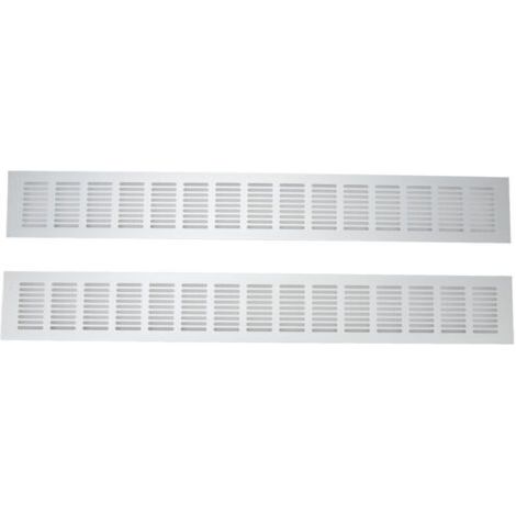 Fenoplastica Rechteckiges Lüftungsgitter Aus Eloxiertem Aluminium – 2er-pack (80 × 600 Mm) Für Kleiderschrank, Garderobe Oder Schuhschrank