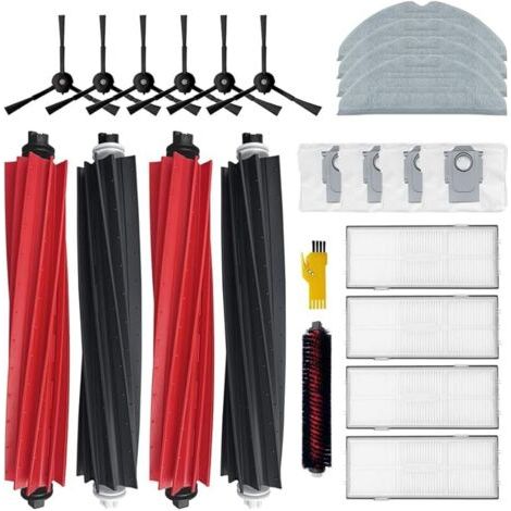 Fenoplasticaforehillou Zubehör Für Roborock S8 Pro Ultra Saugroboter Ersatzteile 22er-pack 2 Sätze Hauptbürsten &amp 4 Filter &amp 6 Seitenbürsten &amp 4 Wischmopps &