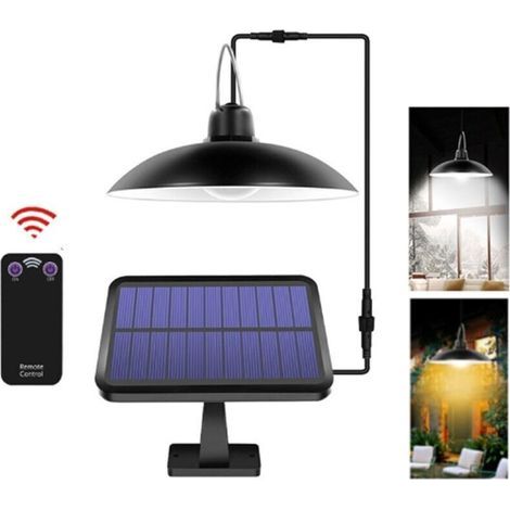 Fenoplastical 3w Solar-hängelampe Mit Fernbedienung - 4 Leds 50lm - Kabelschalter (hf & Manuell)