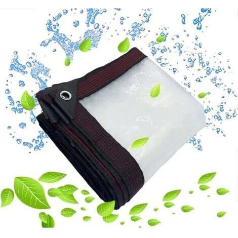 Fenoplastica Transparente, Wasserdichte Plane Mit Ösen - Für Gartenmöbel - Geeignet Für Den Außenbereich - Regendicht - Pflanzenisolierung - Staubdicht - Mit 2 Kordelzügen