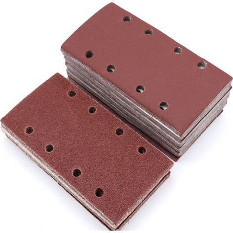 Packung Mit 30 Schleifblättern (93 X 185 Mm), Körnung 40, Für Exzenterschleifer. Ideal Zum Schleifen Und Polieren Von Holz Und Lack.