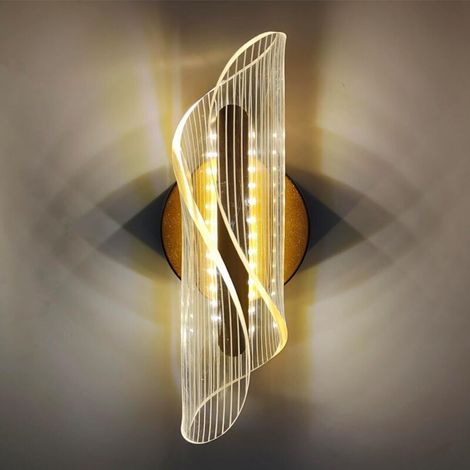 Moderne Led-wandleuchte, 10 W, Spiralförmig, Aus Acryl, Mit Metallgehäuse, Dreifarbiger Lichtwechsel, Für Nachttisch, Garten, Wohnzimmer [c]