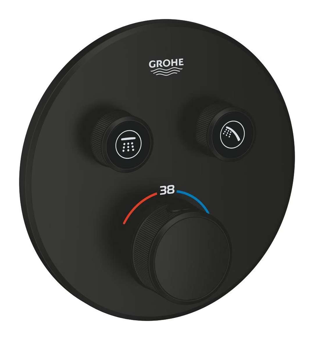 Grohe Grohtherm Smartcontrol - Unterputz-thermostatarmatur, Für 2 Verbraucher, Schwarz Matt 291192430