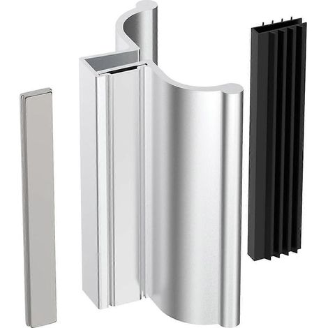 7,6 Cm (3 Zoll) Rahmenloser Magnetischer Duschtürgriff Mit Metallschließplatte Und Magnet Für Drehglasduschtüren