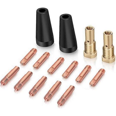 15-teiliges Mig-schweißset, 0,8 Mm Fülldraht-gaslosdüse, Ersatz-schweißdüsen Aus Messing Für Accenew Mig-schweißgerät
