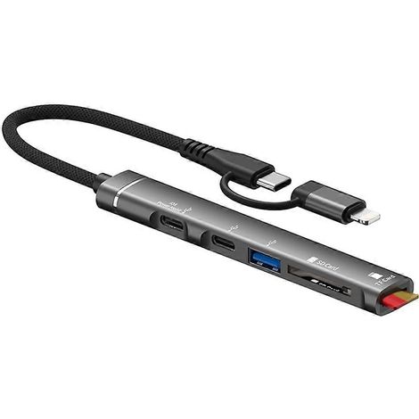 Usb-hub Mit Usb-typ-c-anschluss Und Sd/tf-kartenleser Für Pc Und Laptop
