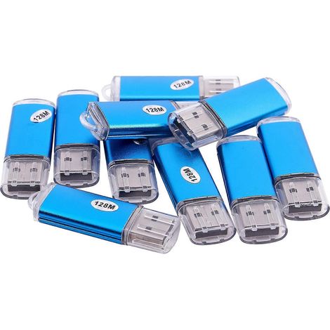 Packung Mit 10 Usb 2.0-flash-laufwerken, 128 Mb (blau)