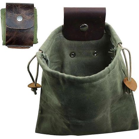 Grüner Canvas-sammelbeutel, Ideal Zum Sammeln Von Obst Und Pilzen, Perfekt Zum Wandern Und Campen.