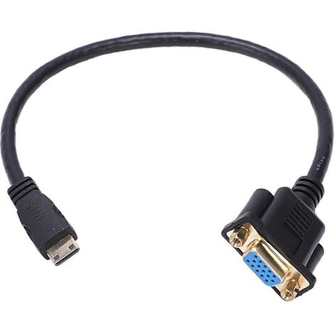 Mini-hdmi-zu-vga-konverterkabeladapter (stecker/buchse) 0,3 M (1 Fuß)