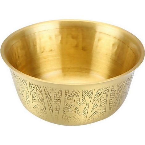 Dekorative, Vergoldete Kupferschale Für Wasseropfer, Buddhistische Opferschale.