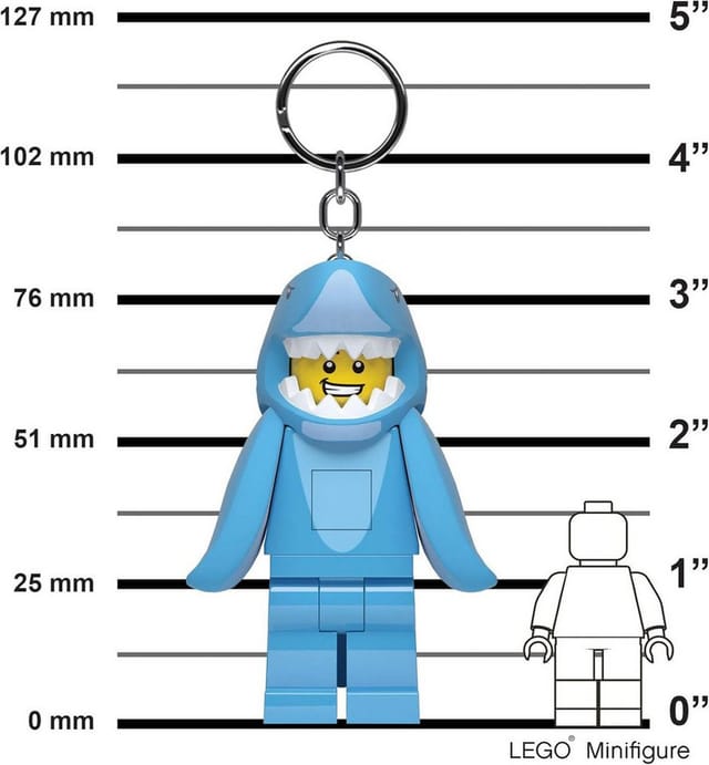 LEGO® Schlüsselanhänger Iconic Shark Suit Guy Schlüsselanhänger mit LED-Taschenlampe