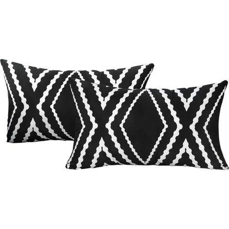 Set Mit 2 Kissenbezügen, Wasserdicht, Geometrisches Muster, Polyester, Für Terrasse Und Garten