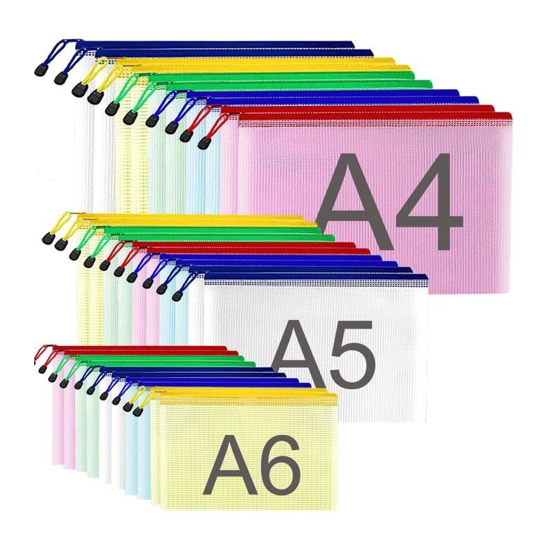 Auswahl Von 30 Reißverschlussbeuteln In Den Größen A4, A5, A6 Aus Kunststoff (farben: A4, A5, A6)
