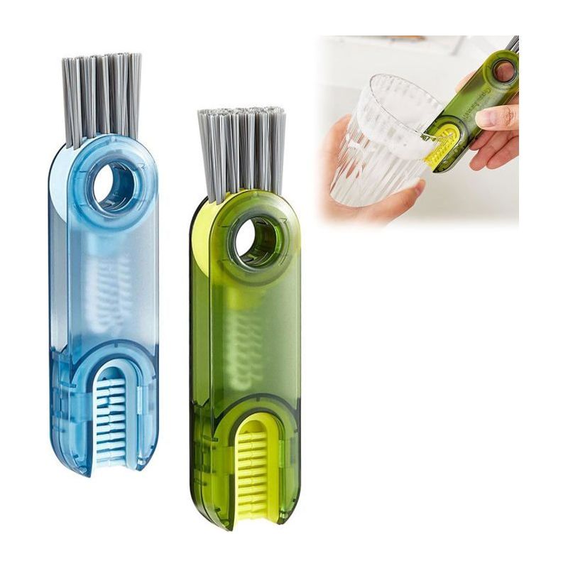 3-in-1 Reinigungsbürste (2er-pack). Multifunktionales Design Für Eine Effektive Reinigung Von Fugen, Flaschen Und Ecken.