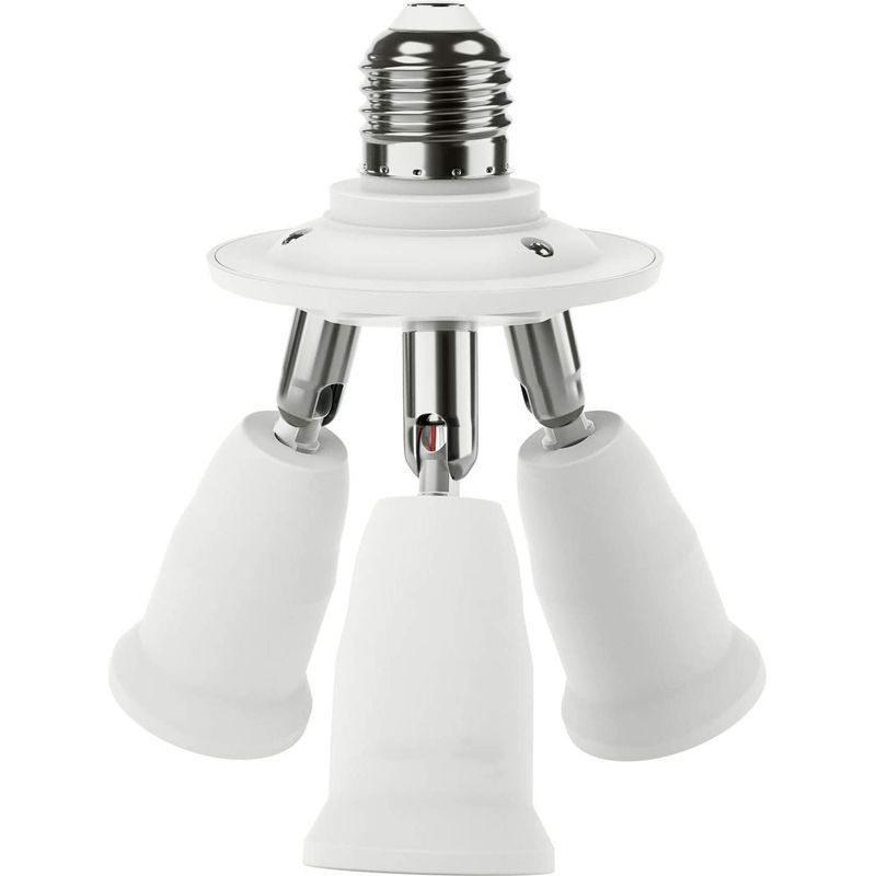 3-in-1 E27-sockeladapter-verteiler, E27 Standard-led-glühbirnen, Konverterhalterung, Kronleuchterfassung Mit 360 Grad Einstellbar Auf 180 °