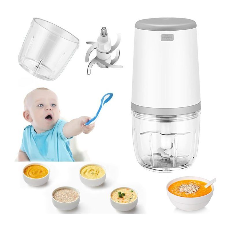 Mini-kochroboter, 300 Ml Baby-mixer, Mini-elektrohackmesser Mit Usb-ladung