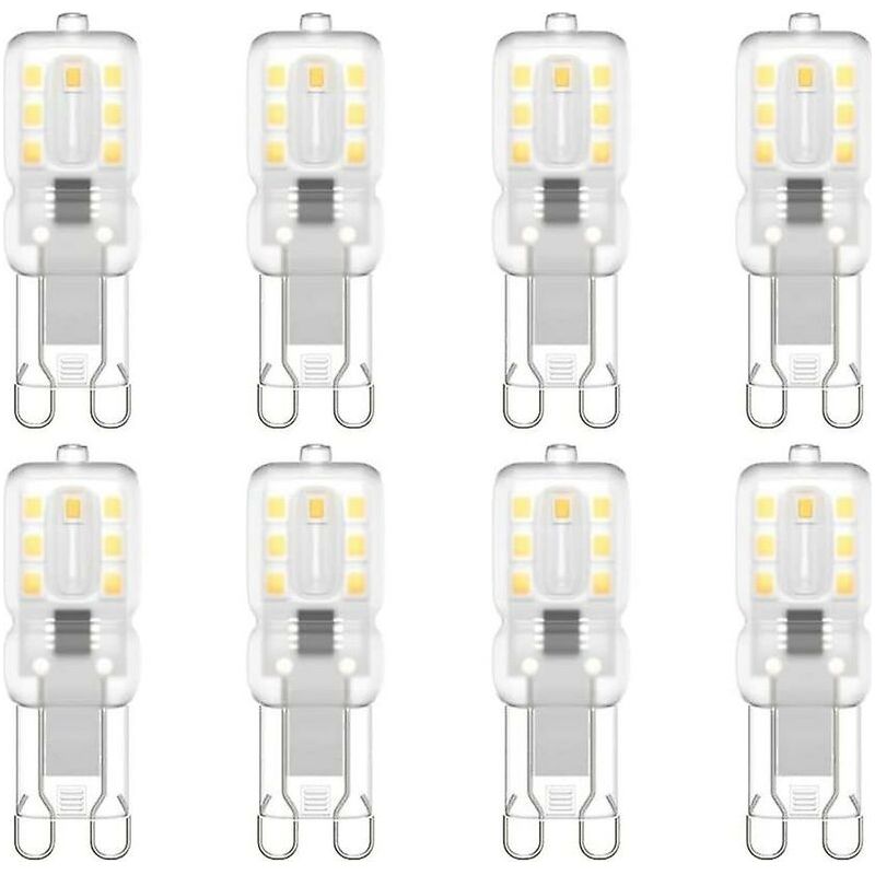 8er-pack Led-g9-lampen, G9 Led 220 V Naturweiß 4000 K 3 W Entspricht 30 W Halogen [energieeffizienzklasse E]