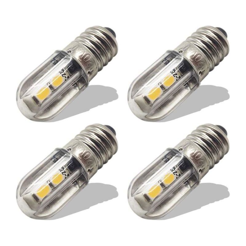 E10 Glühbirne Led 220v 230v Ac Kontroll-led, Energiesparend, 8 Mm Schraubsockel, Warmweiß (4er-pack)