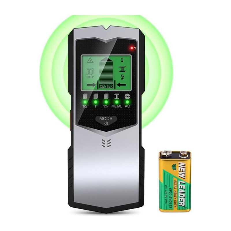 Elektrischer Kabeldetektor, 5-in-1 Wanddetektor, Lcd-anzeige, Mit Batterie, Materialdetektor Mit Akustischem Alarm