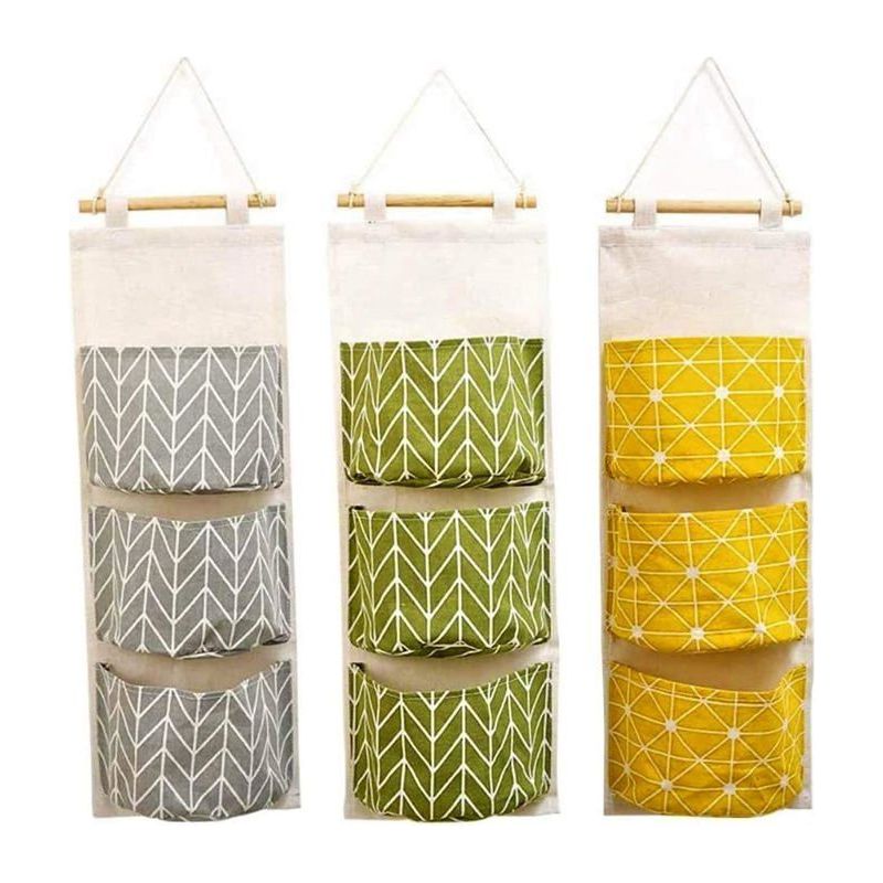 3 Hängende Aufbewahrungstaschen, 60 X 20 Cm - Große Wasserdichte Taschen Geeignet Für Schlafzimmer, Badezimmer, Küchen Und Schränke.