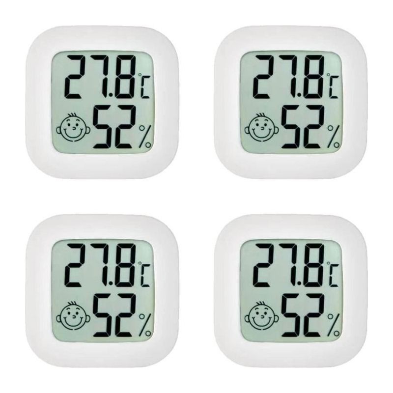 4er-pack Digitaler Raumthermometer Und Hygrometer, Intelligenter Temperatur- Und Feuchtigkeitsmonitor Für Zuhause