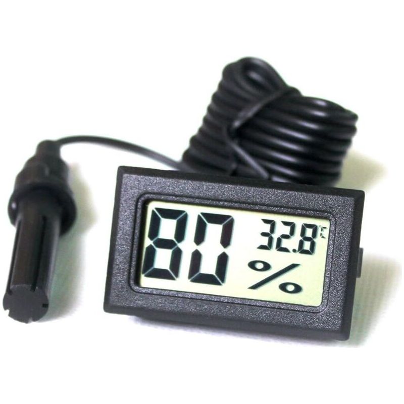 Lcd Digitaler Tuner Integriertes Thermometer Hygrometer Mit Externer Sonde Für Brutkasten Aquarium Geflügel Reptilien Schwarz