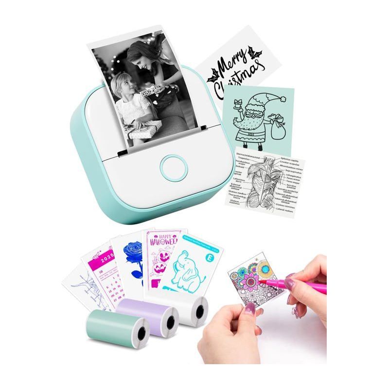 Tragbarer Mini-thermodrucker - T02 Aufkleberdrucker - Tintenloser Taschendrucker - Ideal Für Kursnotizen
