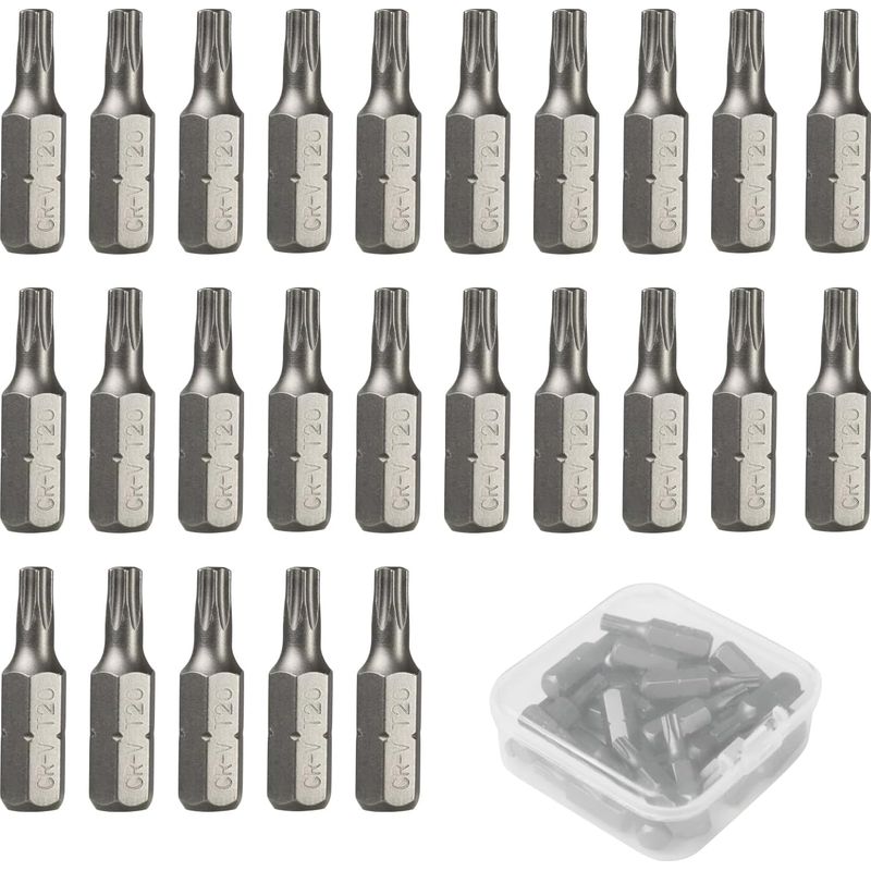 Satz Mit 25 Schraubendreherbits, 25 X 25 Mm – Kompatible Bits Für Schraubendreher Und Bohrmaschinen, Ideal Für Heimwerken, Reparaturen Und Haushaltsarbeiten (t20)