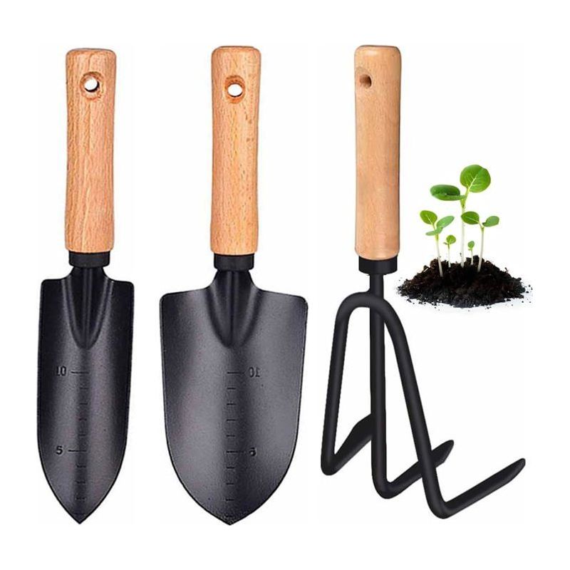 3-teiliges Gartenwerkzeug-set Aus Edelstahl – Robustheit Und Langlebigkeit Für Alle Gartenarbeiten – Ergonomischer Griff
