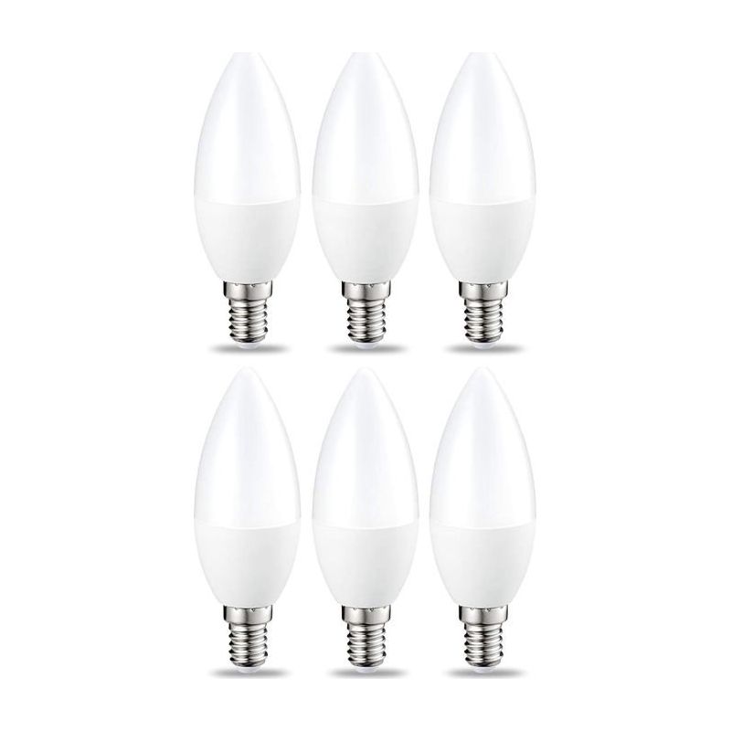 6er-set Kleine Led-flammen-glühbirnen, Edison-schraubsockel E14, 4,9 W (entspricht 40 W), Warmweiß, Nicht Dimmbar