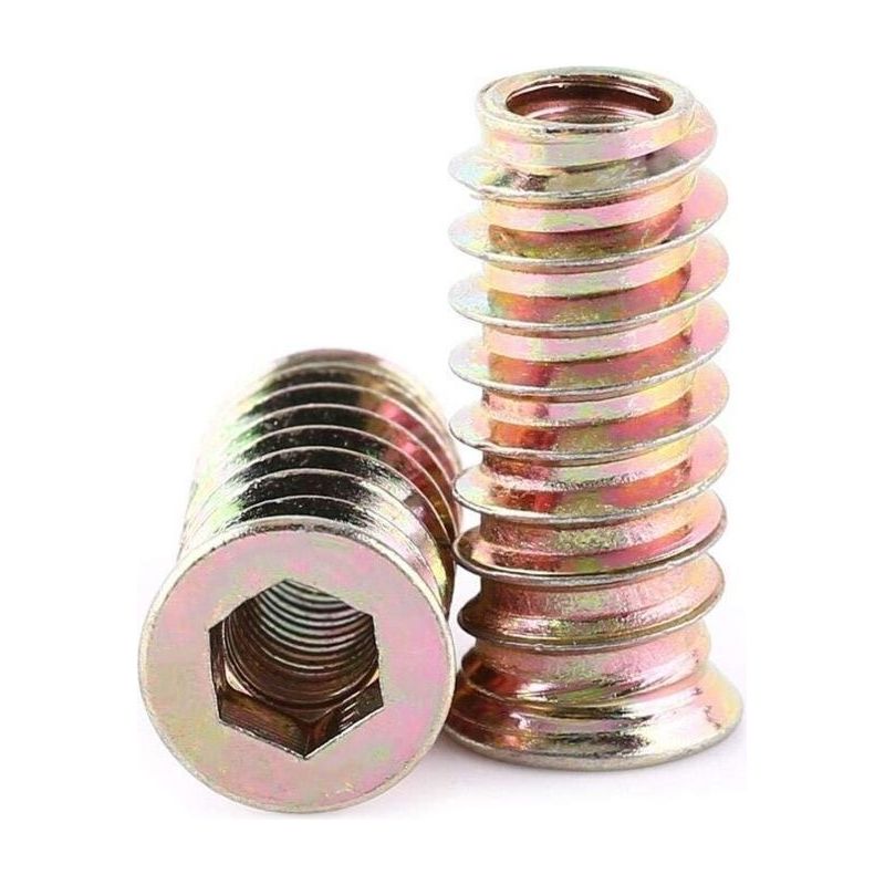 Sechskant-holzeinsätze M6–25 Mm, Verzinkter Kohlenstoffstahl (20 Stück)