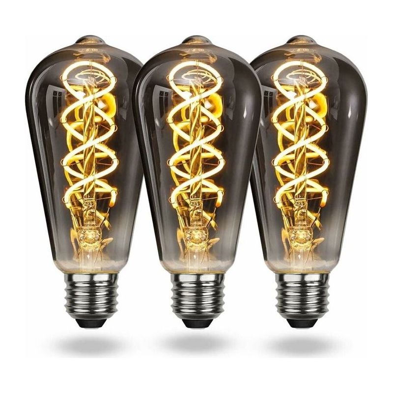 Led-glühbirne E27 Vintage St64 Edison 4w (entspricht 40w) Rauchglas Dimmbar - Warmweiß