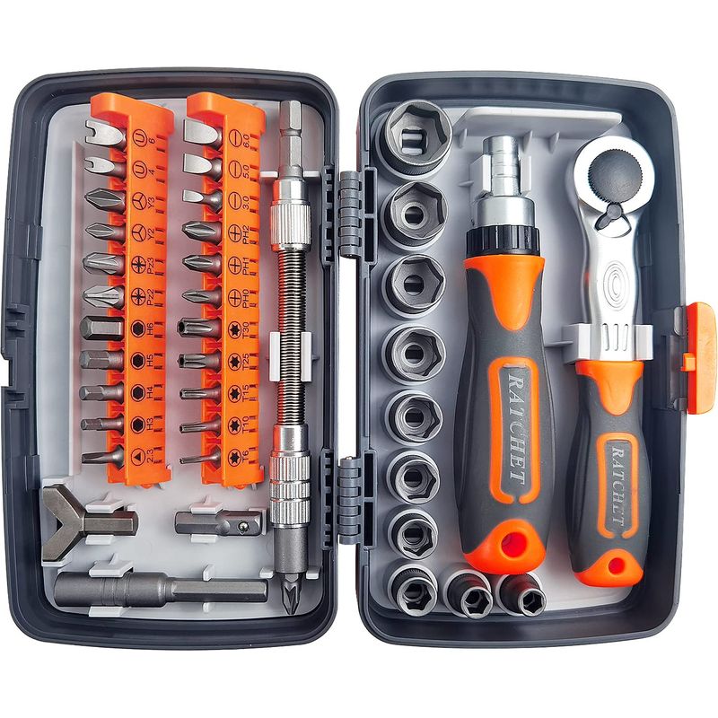 38-in-1 Komplettes Werkzeugset Für Die Hausreparatur, Multifunktions-ratschen-schraubendreher-set, Ratschen-schraubendreher-koffer