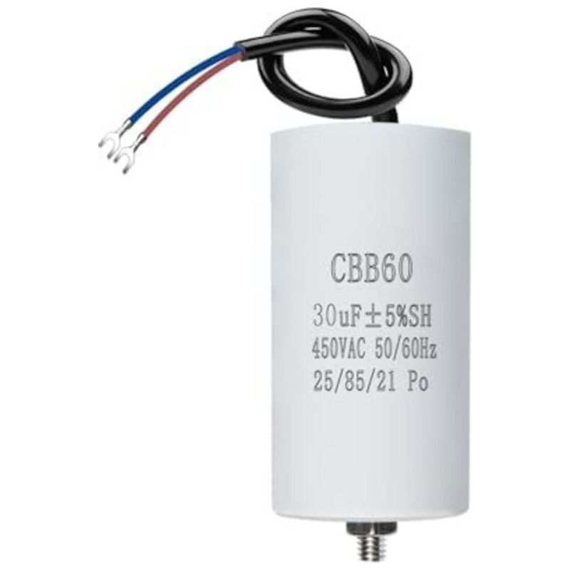 Cbb60 450v 30µf 50/60hz Angeek Kondensator, Startkondensator, Motorkondensator, Cbb60-kondensator, Kondensatoren, Mit M8-kabeln, 50x106mm, 30uf, Für Motor, Schwimmbadpumpen