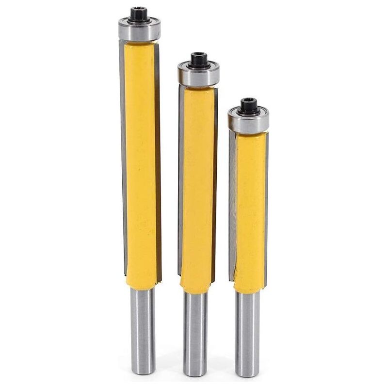 Satz Aus 3 Kopierfräsern, 8 Mm – Hartmetall Für Präzise Schnitte – Schnittlänge 50/63/76 Mm – Für Massivholz Und Mdf