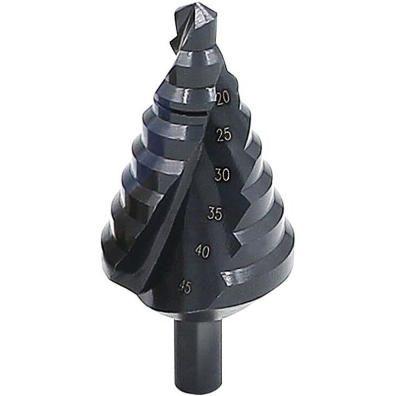 Spiralstufenbohrer Nitrieren Bohrer Multi-loch 10 Mm-45 Mm Insgesamt 8 Lochgrößen Zum Ausschneiden Von Löchern, Aufweiten, Blech, Pvc, Holzbearbeitung