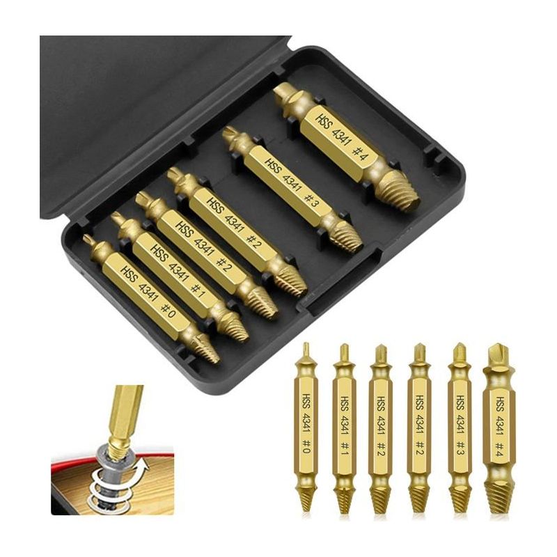 Abgebrochene Schrauben-extraktor-set - Aimoonsa - 6-teilig - Hss 4341 - 5 Größen - Einfache Entfernung