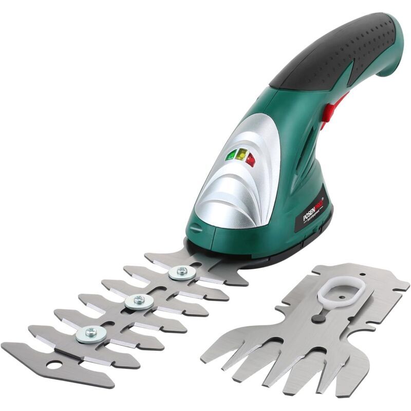 Akku-rasenschere 7,2 V – 2-in-1 Mit 83 Mm Und 120 Mm Klingen – Motor Mit 1100 U/min Für Schnitthöhe Bis Zu 8 Mm – 1500 Mah Li-ion-akku