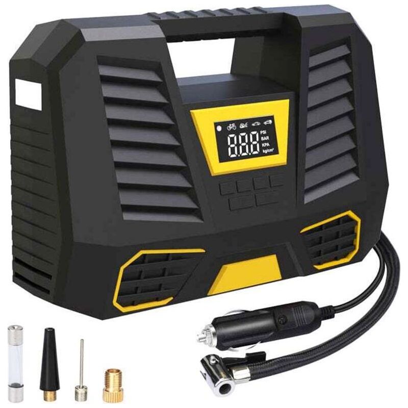 Tragbarer 12v Dc Luftkompressor – Maximaler Druck 150 Psi – Lcd-bildschirm – Für Autos, Fahrräder, Motorräder, Bälle, Luftkissen