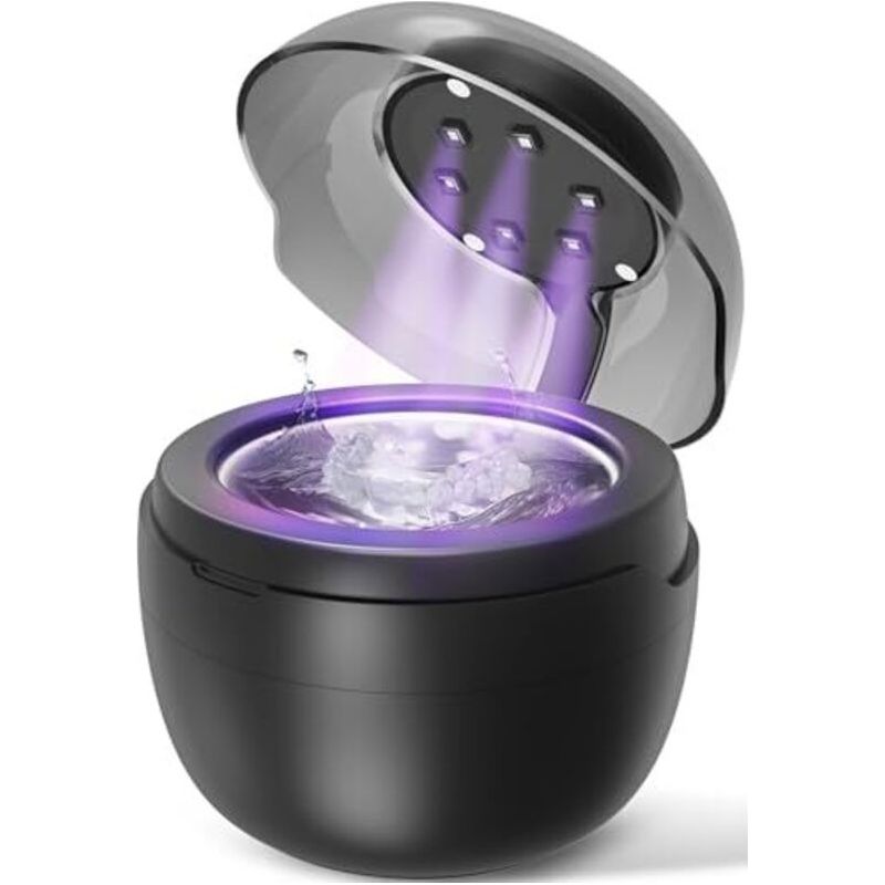Ultraschallreiniger, 45.000 Hz, 250 Ml, Mit 6 Uv-lampen, Für Zahnspangen, Kieferorthopädische Geräte, Retainer, Zahnprothesen, Aligner Und Schmuck.